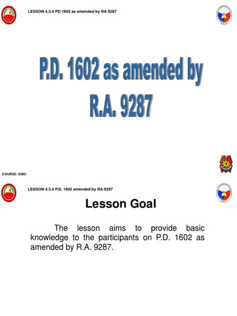 pd 1602 as amended by ra 9287